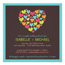 Lots of Hearts Couples Wedding Shower Invitation invitations