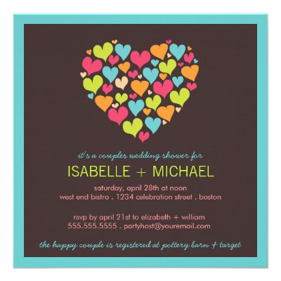 Lots of Hearts Couples Wedding Shower Invitation