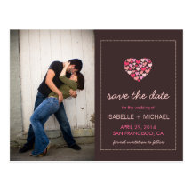 Lots of Hearts Love Save the Date Postcard