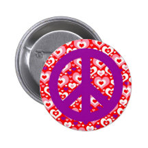 Lots of Hearts Peace Sign Pin