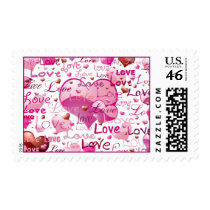 Lots of Love and Hearts Postage Stamp