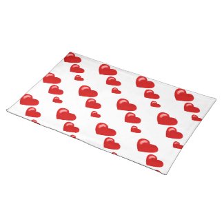 Lots of Love (Heart Pattern) (Red) placemat