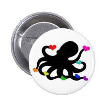 Lots of Love Hearts Octopus Art Design Pins