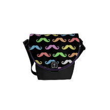 Lots of Mustaches (black) Messenger Bags