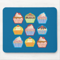 Lotsa Cupcakes Blue Mousepad