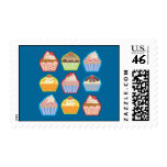 Lotsa Cupcakes Blue Postage Stamp