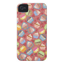 Lotsa Cupcakes n Cherries Pink iPhone 4 Case