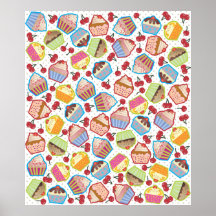 Lotsa Cupcakes n Cherries Poster