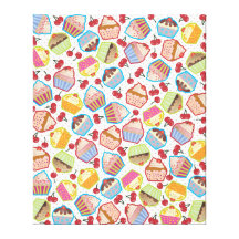 Lotsa Cupcakes n Cherries Stretched Canvas Print
