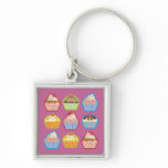 Lotsa Cupcakes Pink Keychain