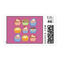 Lotsa Cupcakes Pink Postage Stamp