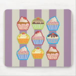 Lotsa Cupcakes Purple Stripes Mousepad
