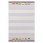 Lotsa Cupcakes Purple Stripes Stationery