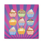Lotsa Cupcakes Purply Blue Stripes Magnet