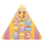 Lotsa Cupcakes Yellowy Pink Triangle Sticker