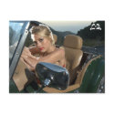 Lotti B Green Car Postcard