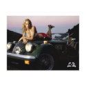 Lotti B On Top of Car Postcard