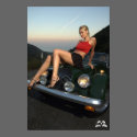 Lotti B Sitting on Car Poster posters