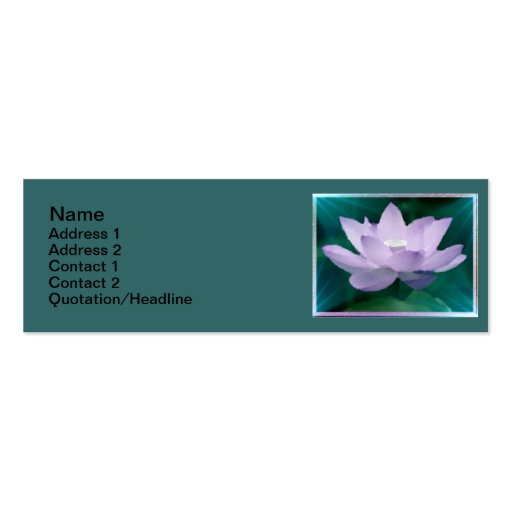 Lotus5 Skinny 3"x1" Business Card (front side)