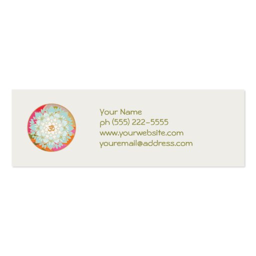 Lotus and Om Symbol Business Card (front side)