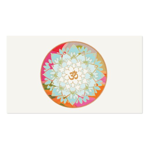 Lotus and Om Symbol Healing Arts Business Card (front side)