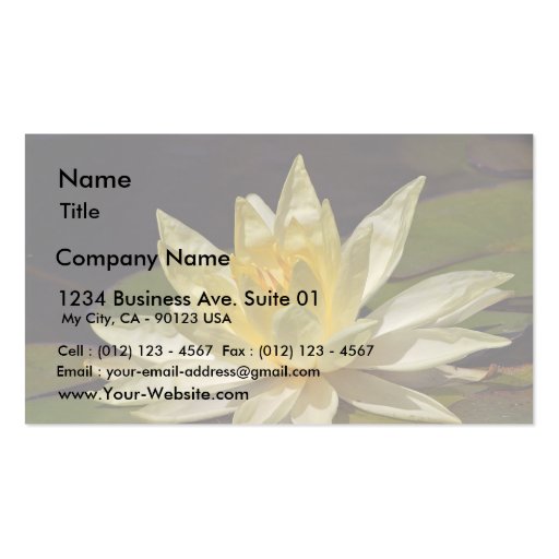 Lotus At The Reflecting Pond In Balboa Park Business Card Template (front side)