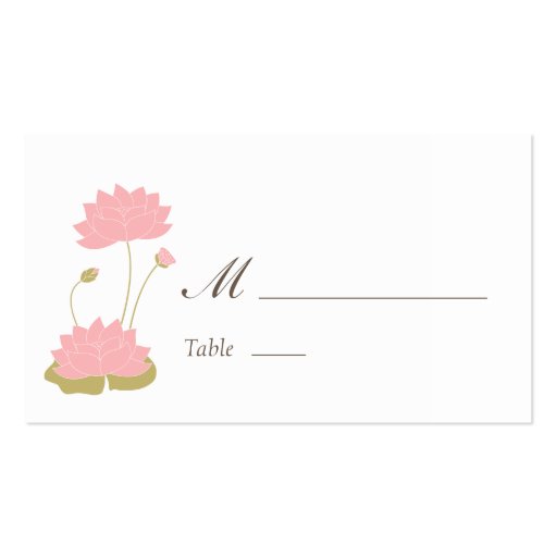 Lotus Bloom Place Card Business Cards (front side)