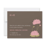 Lotus Bloom Wedding Reception Card Personalized Invitation