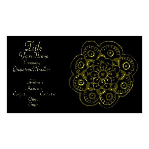 Lotus Blossom (Henna)(Gold) Business Card (front side)