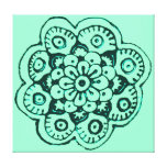 Lotus Blossom (Henna)(Teal) Gallery Wrap Canvas