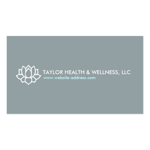 LOTUS BLOSSOM LOGO FOR HEALTH & WELLNESS BUSINESS CARD TEMPLATES (front side)