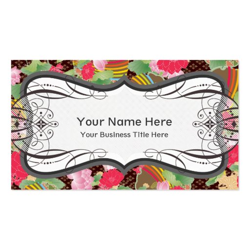 Lotus Blossoms Pop Art Business Card Template (front side)