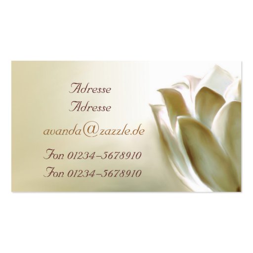 Lotus Business Card Templates (back side)