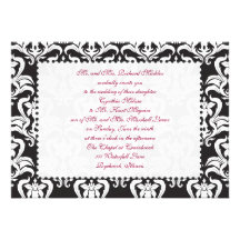 Lotus Damask Elegant Wedding Invitation