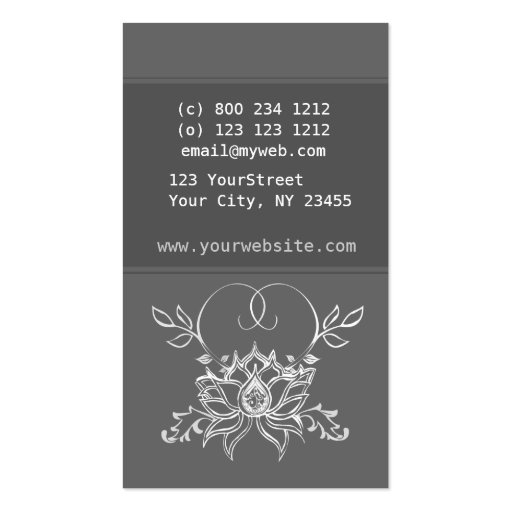 Lotus Elegant Sacred Business Cards (back side)