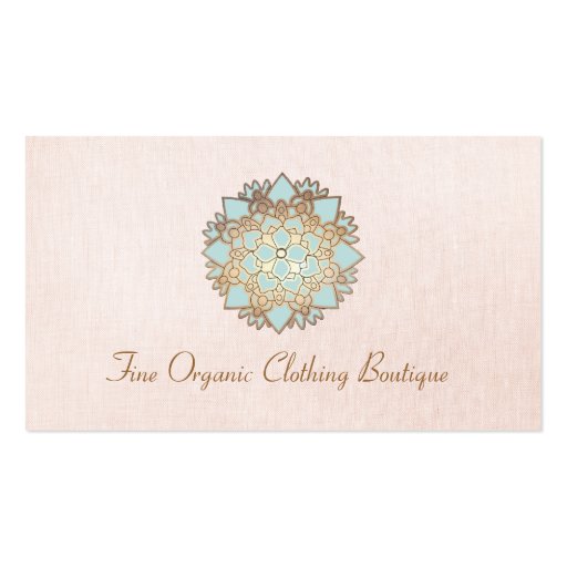 Lotus Fashion Boutique Pink Linen Business Card (front side)