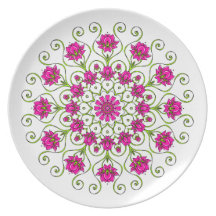 Lotus flor Mandala Plato De Cena