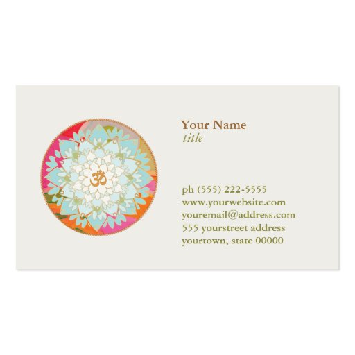 Lotus Flower and OM Symbol Business Card (front side)