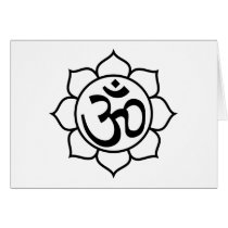 Lotus Flower Aum Symbol cards by BuddhaGifts Lotus Flower Aum Symbol cards