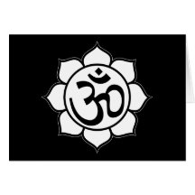 Lotus Flower Aum Symbol Cards