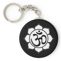 Lotus Flower Aum Symbol Key Chains
