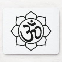 Lotus Flower Aum Symbol Mouse Pads