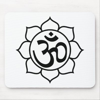 Lotus Flower Aum Symbol Mouse Pads by BuddhaGifts