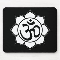 Lotus Flower Aum Symbol mousepads by BuddhaGifts Lotus Flower Aum Symbol mousepads