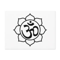 Lotus Flower Aum Symbol postcards