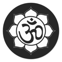 Lotus Flower Aum Symbol stickers by BuddhaGifts Lotus Flower Aum Symbol stickers