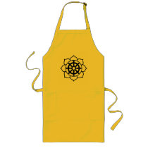 Lotus Flower Dharma Wheel aprons by BuddhaGifts Lotus Flower Dharma Wheel aprons