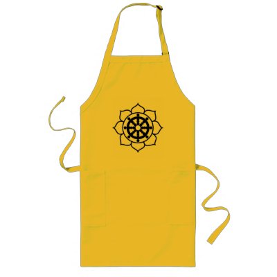 Lotus Flower Dharma Wheel Aprons by BuddhaGifts