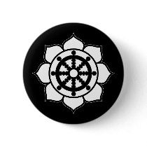 Lotus Flower Dharma Wheel buttons by BuddhaGifts Lotus Flower Dharma Wheel buttons