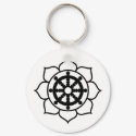 Lotus Flower Dharma Wheel keychains by BuddhaGifts Lotus Flower Dharma Wheel keychains